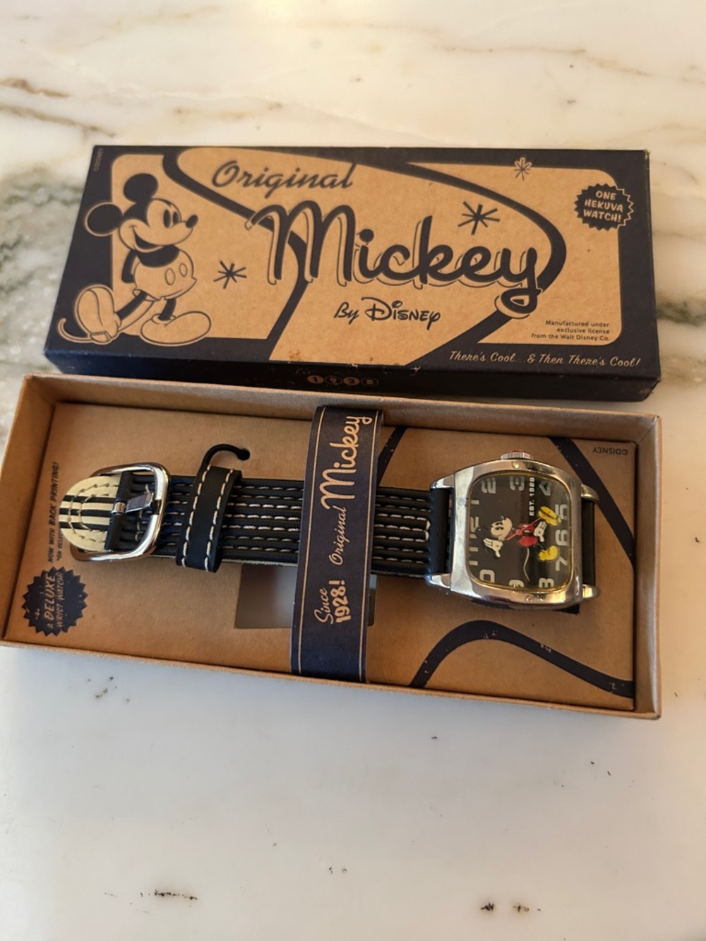 Disney Mickey Mouse kids Watch with Black Strap and Silver Case .